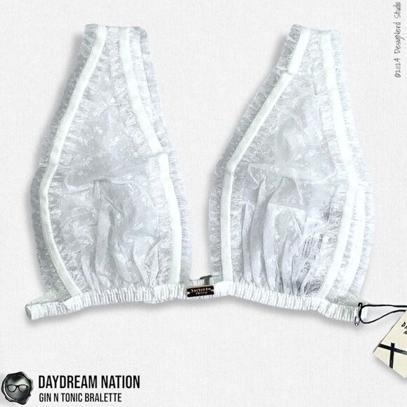 DAYDREAM NATION CHEESECAKE GIN N TONIC SHEER LACE BRALETTE BABY’S BREATH WHITE